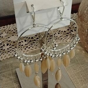 Lauren Ralph Lauren Silver and Cream Earrings